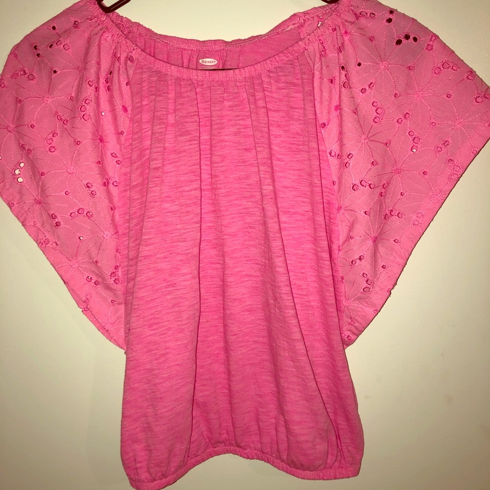 Pink flare arm shirt